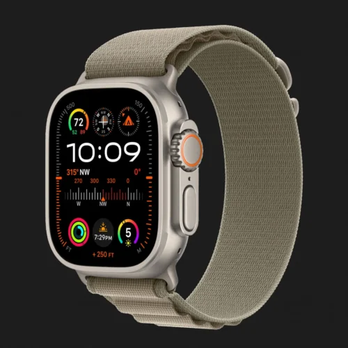 Apple Watch Ultra 2 49mm GPS + LTE Titanium Case with Olive Alpine Loop Large (MRF03)