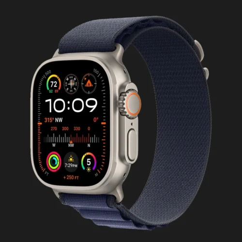 Apple Watch Ultra 2 49mm GPS + LTE Titanium Case with Navy Alpine Loop Small (MYT33, MXMX3)