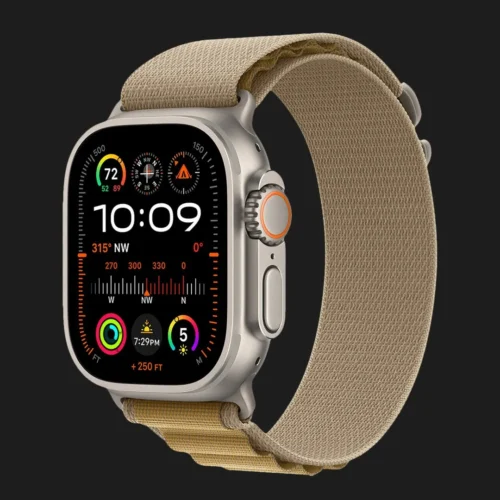 Apple Watch Ultra 2 49mm GPS + LTE Titanium Case with Tan Alpine Loop Large (MX4H3)