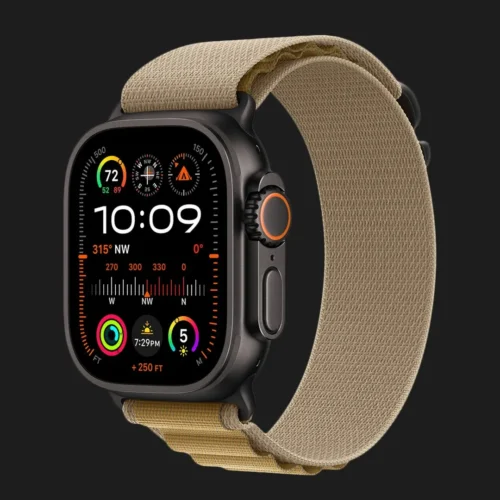 Apple Watch Ultra 2 49mm GPS + LTE Black Titanium Case with Tan Alpine Loop Large (MYTF3, MYQ23)