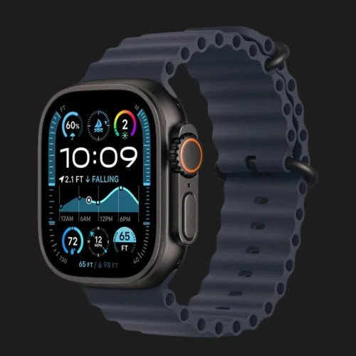 Apple Watch Ultra 2 49mm GPS + LTE Black Titanium Case with Navy Ocean Band (MYTC3, MYPA3)