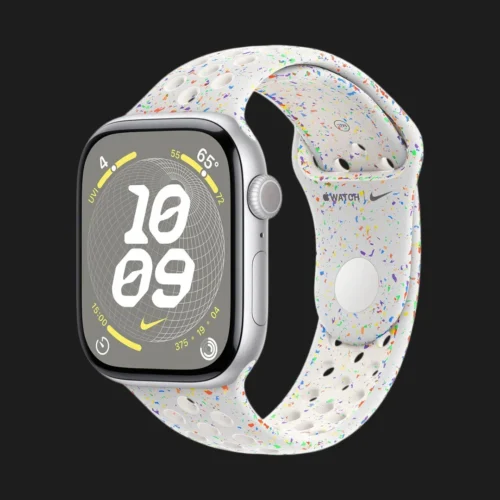Apple Watch Series 10 GPS, 46mm Silver Aluminum Case with Pure Platinum Nike Sport Band (M/L)