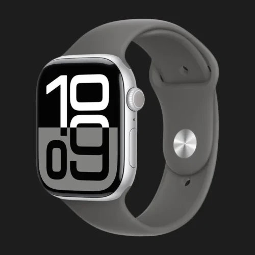 Apple Watch Series 10 GPS, 42mm Silver Aluminum Case with Stone Gray Sport Band (S/M)