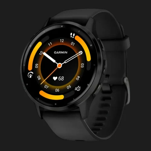 Garmin Venu 3 Slate Stainless Steel Bezel with Black Case and Silicone Band