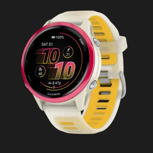 Garmin Forerunner 570 42mm Raspberry Aluminum with Translucent Bone/Mango Band