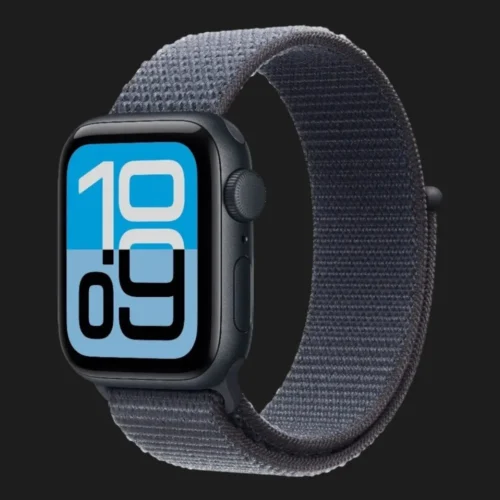 Apple Watch SE 3 GPS, 40mm Midnight Aluminum Case with Anchor Blue Sport Loop