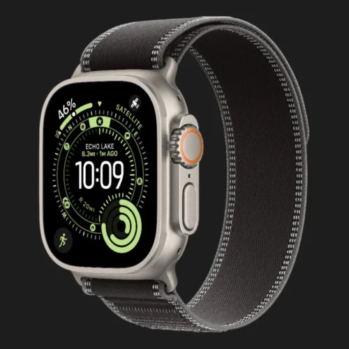 Apple Watch Ultra 3 GPS + LTE, 49mm Natural Titanium Case with Black/Charcoal Trail Loop - S/M