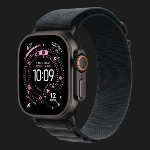 Apple Watch Ultra 3 GPS + LTE, 49mm Black Titanium Case with Black Alpine Loop - Large