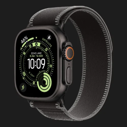 Apple Watch Ultra 3 GPS + LTE, 49mm Black Titanium Case with Black/Charcoal Trail Loop - M/L (MF1H4)
