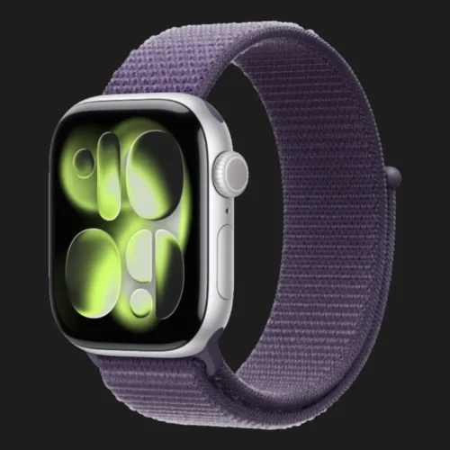 Apple Watch Series 11 GPS, 46mm Silver Aluminum Case with Purple Fog Sport Loop