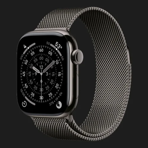 Apple Watch Series 11 GPS, 42mm Slate Titanium Case with Slate Milanese Loop (MF8U4)