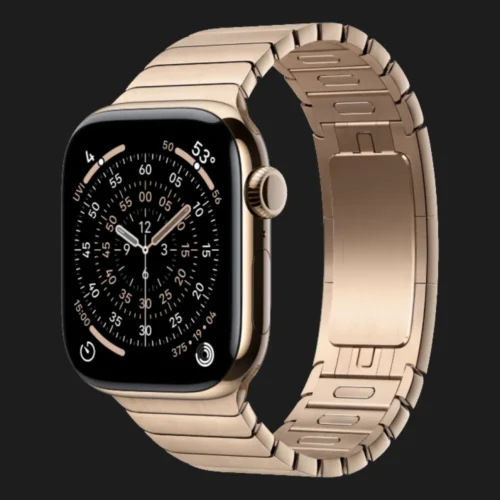 Apple Watch Series 11 GPS, 46mm Gold Titanium Case with Gold Link Bracelet