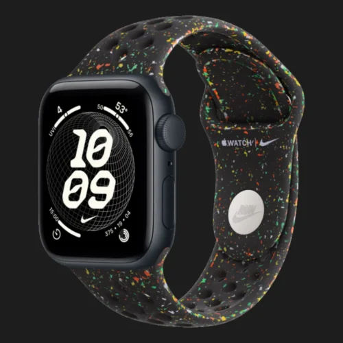 Apple Watch SE 3 GPS, 44mm Midnight Aluminum Case with Midnight Black Nike Sport Band (M/L)