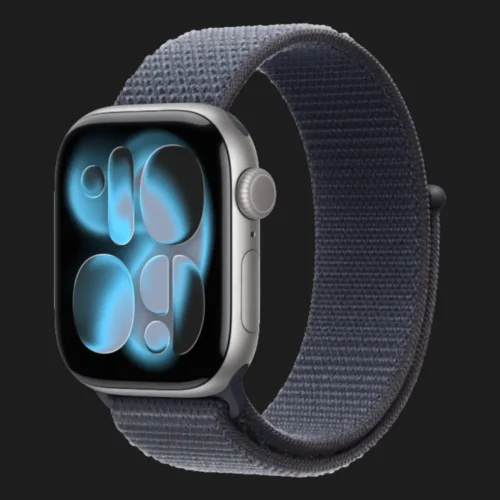 Apple Watch Series 11 GPS, 46mm Space Gray Aluminum Case with Anchor Blue Sport Loop
