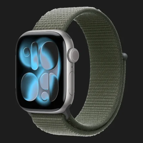 Apple Watch Series 11 GPS, 42mm Space Gray Aluminum Case with Forest Sport Loop