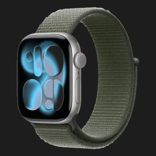 Apple Watch Series 11 GPS, 46mm Space Gray Aluminum Case with Forest Sport Loop
