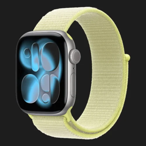 Apple Watch Series 11 GPS, 46mm Space Gray Aluminum Case with Neon Yellow Sport Loop