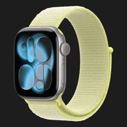 Apple Watch Series 11 GPS, 42mm Space Gray Aluminum Case with Neon Yellow Sport Loop