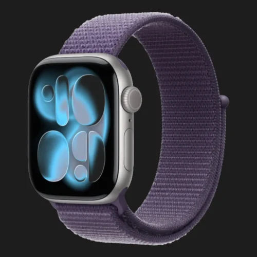 Apple Watch Series 11 GPS, 42mm Space Gray Aluminum Case with Purple Fog Sport Loop