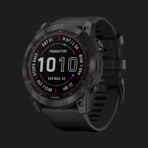 б/у Garmin Fenix 7X Sapphire Solar Black DLC Titanium with Black Band (010-02541-22)
