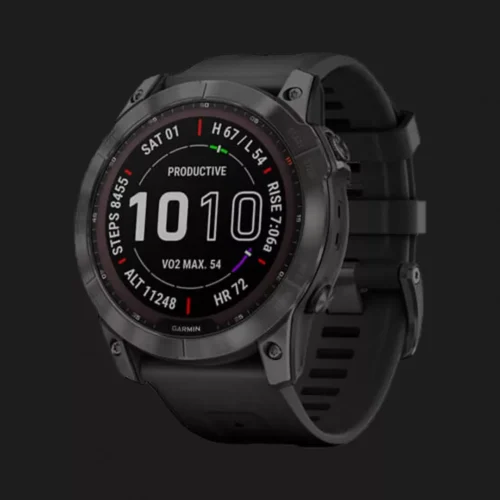 б/у Garmin Fenix 7X Sapphire Solar Carbon Gray DLC Titanium with Black Band
