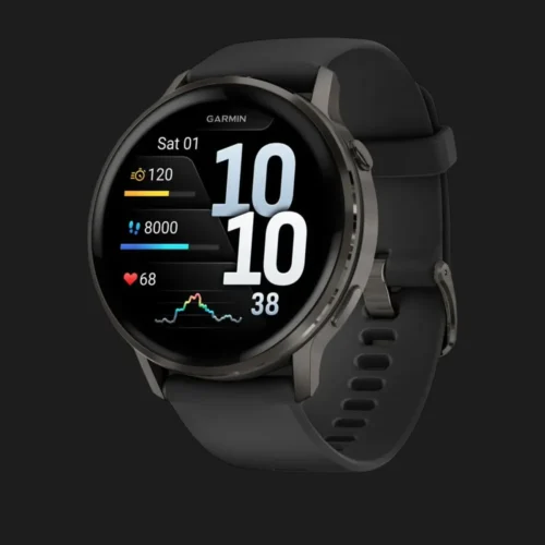 Garmin Venu 4 45mm Slate with Black Silicone Band