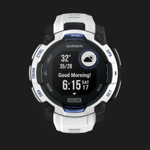 Garmin Instinct 3 45mm Solar Whitestone with Whitestone/Bolt Blue Band
